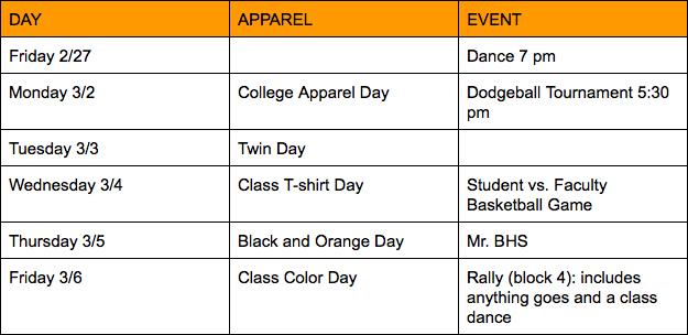 March Spirit Week